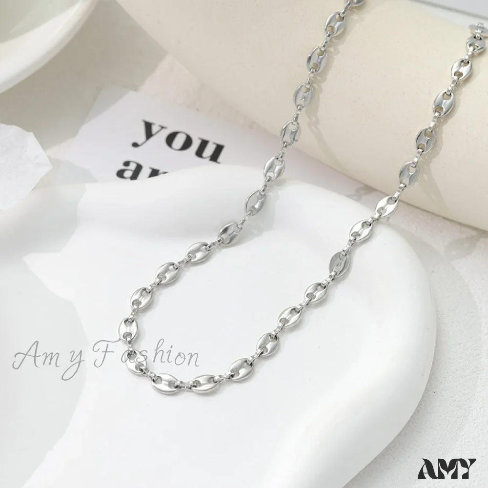Amy Fashion - Stainless Steel Diamond Studded All-match Necklaces - Image 8
