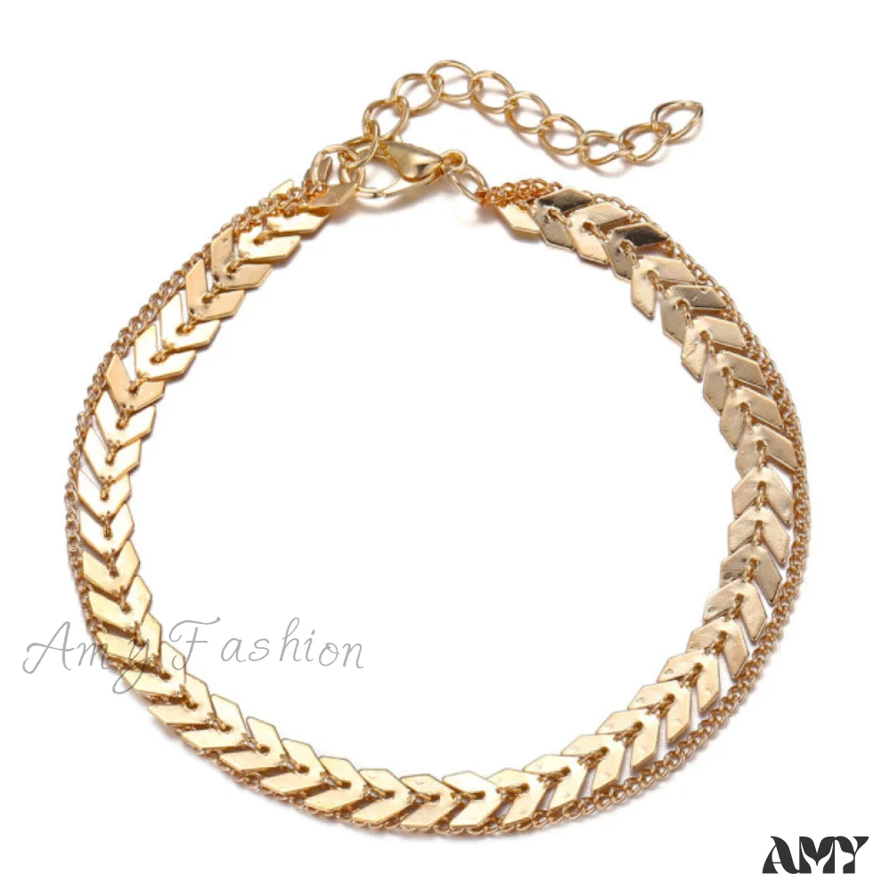 Creative Retro Airplane Chain Double Layer Anklet Set - Image 5