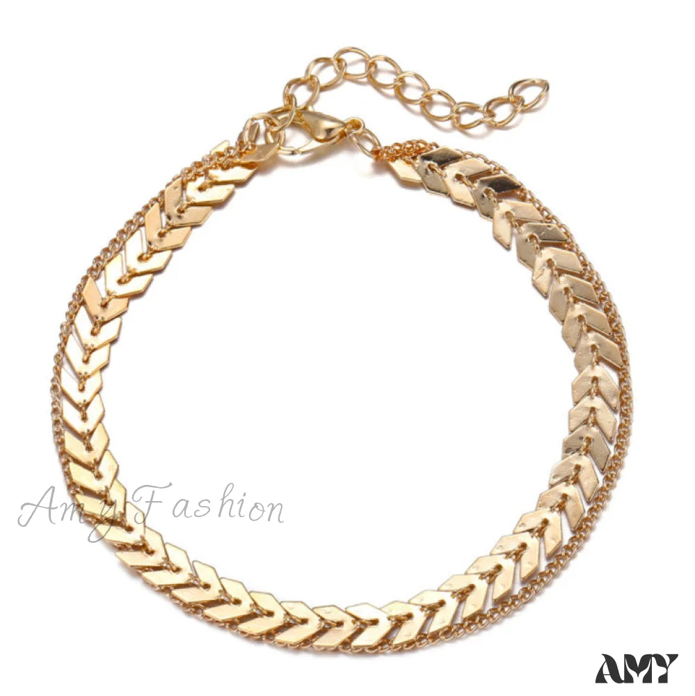 Creative Retro Airplane Chain Double Layer Anklet Set - Image 6