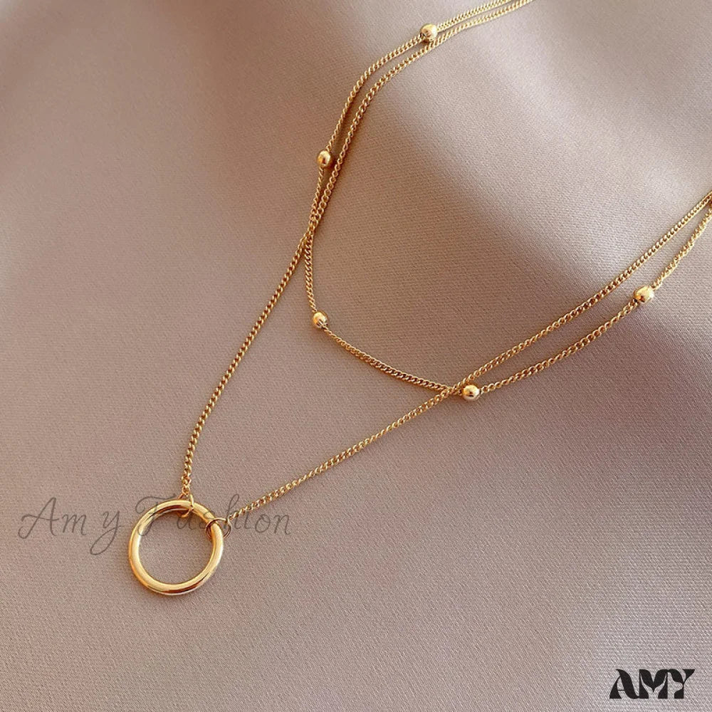 New Arrival Double Layer Circle Pendant Necklaces - Image 3