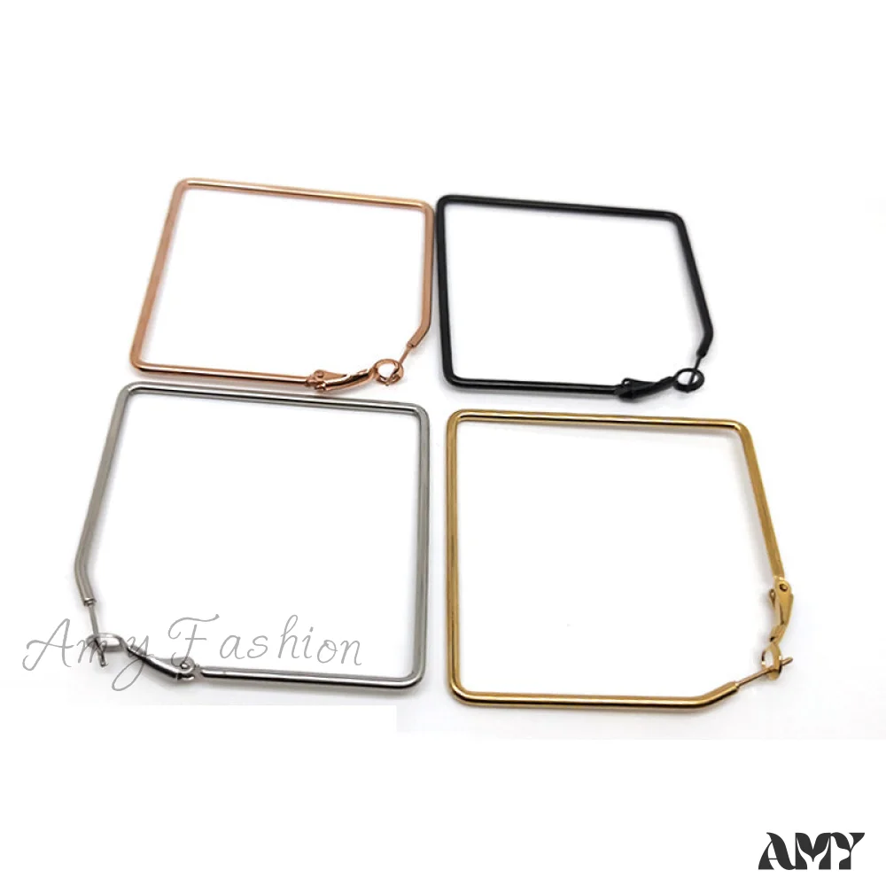 Amy Fashion - Stainless Steel Big Size Exaggerated Hoop Earrings - Image 5