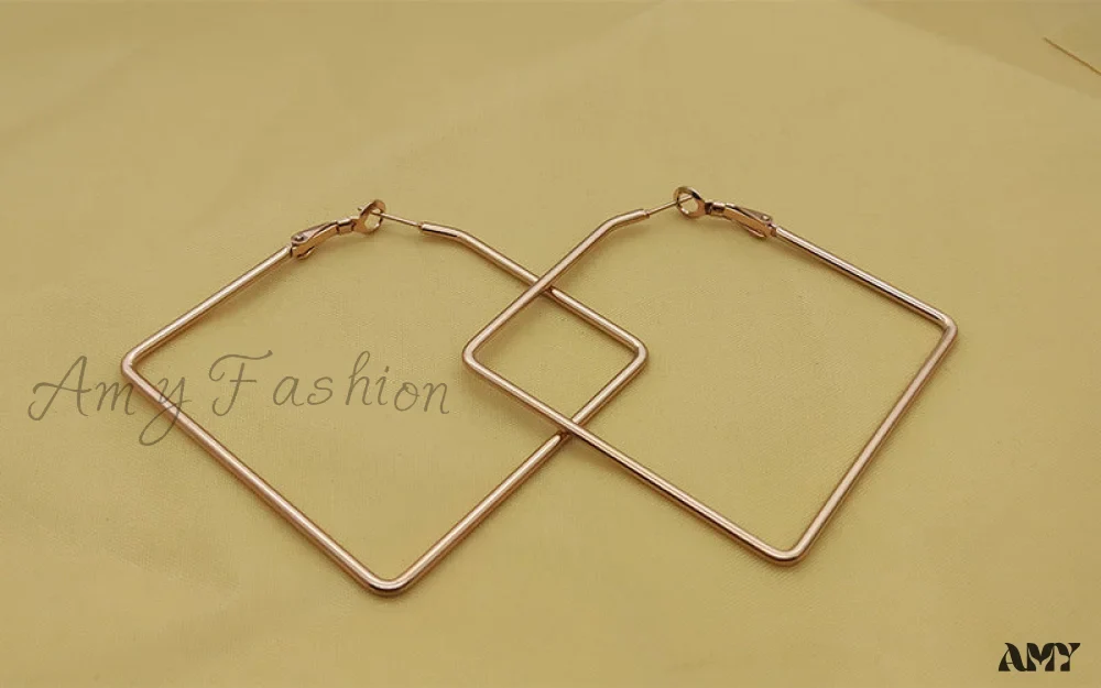 Amy Fashion - Stainless Steel Big Size Exaggerated Hoop Earrings - Image 9