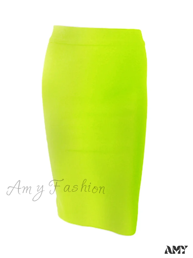 Amy Fashion - Solid Color Sexy Bodycon Party Bandage Skirt - Image 13