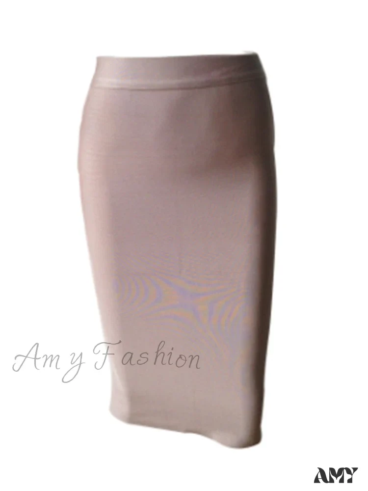 Amy Fashion - Solid Color Sexy Bodycon Party Bandage Skirt - Image 14