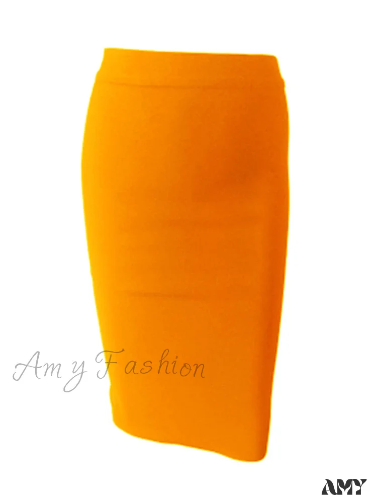 Amy Fashion - Solid Color Sexy Bodycon Party Bandage Skirt - Image 15