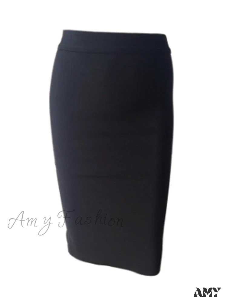 Amy Fashion - Solid Color Sexy Bodycon Party Bandage Skirt - Image 4