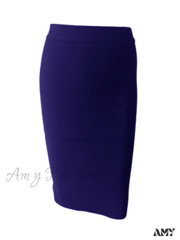 Amy Fashion - Solid Color Sexy Bodycon Party Bandage Skirt - Image 7