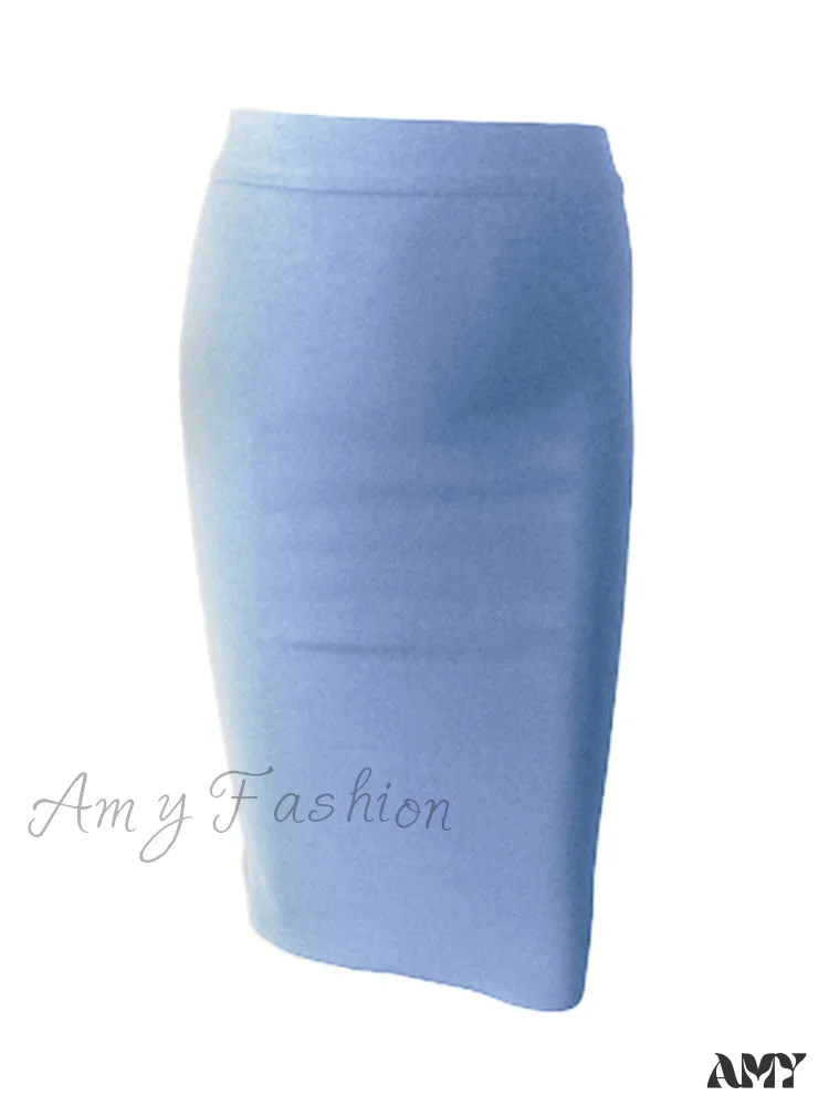 Amy Fashion - Solid Color Sexy Bodycon Party Bandage Skirt - Image 8