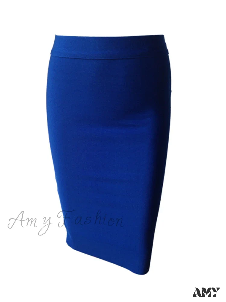 Amy Fashion - Solid Color Sexy Bodycon Party Bandage Skirt - Image 9
