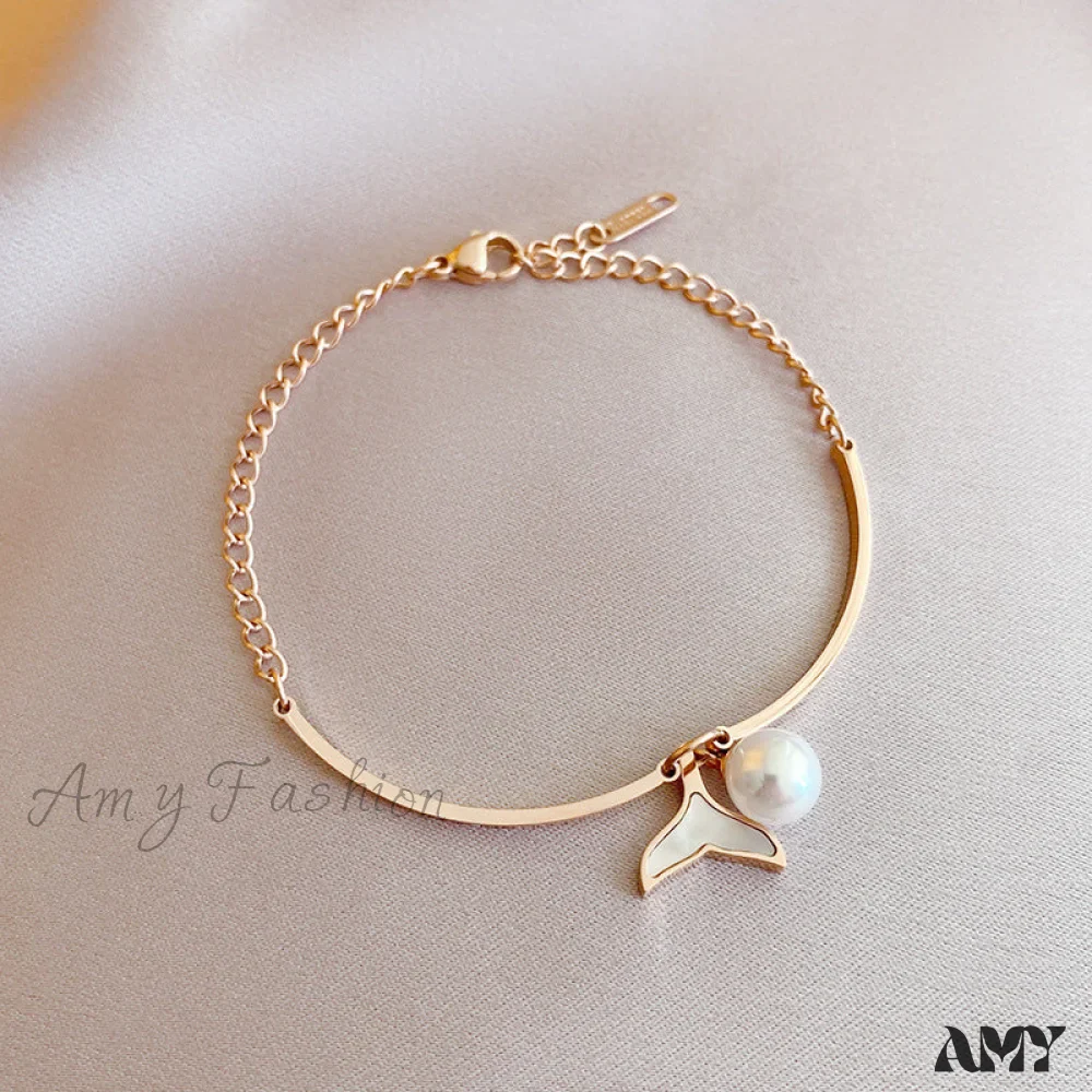 Amy Fashion - New Arrival Fish Tail Elegant Pearl Bracelet - Image 4