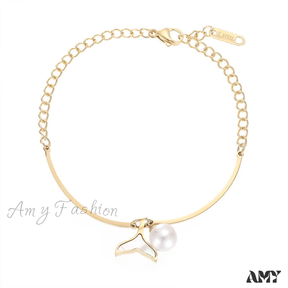 Amy Fashion - New Arrival Fish Tail Elegant Pearl Bracelet - Image 5