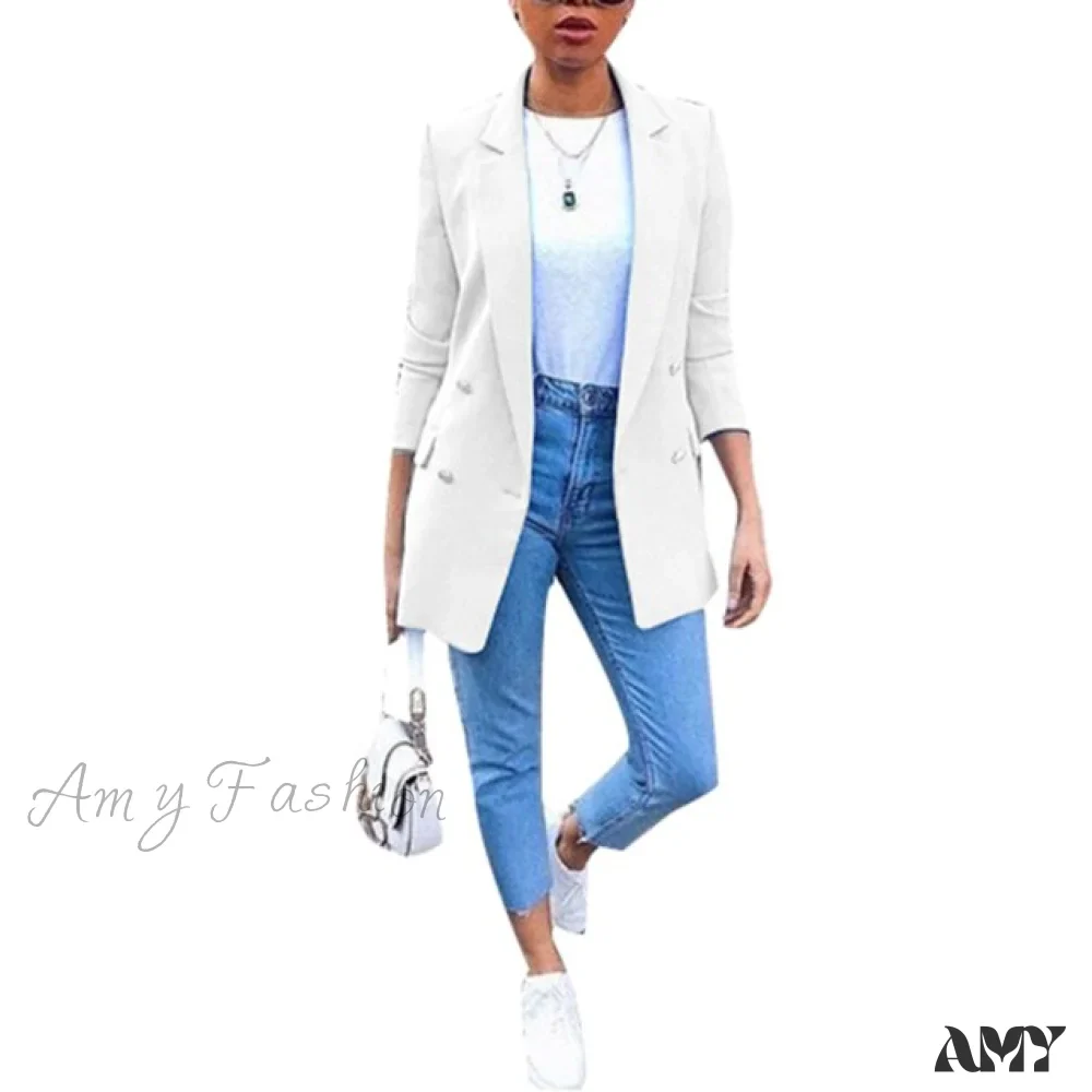 Amy Fashion - Chic Office Lady Breasted Blazer - Image 5