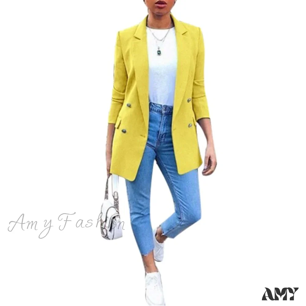 Amy Fashion - Chic Office Lady Breasted Blazer - Image 6