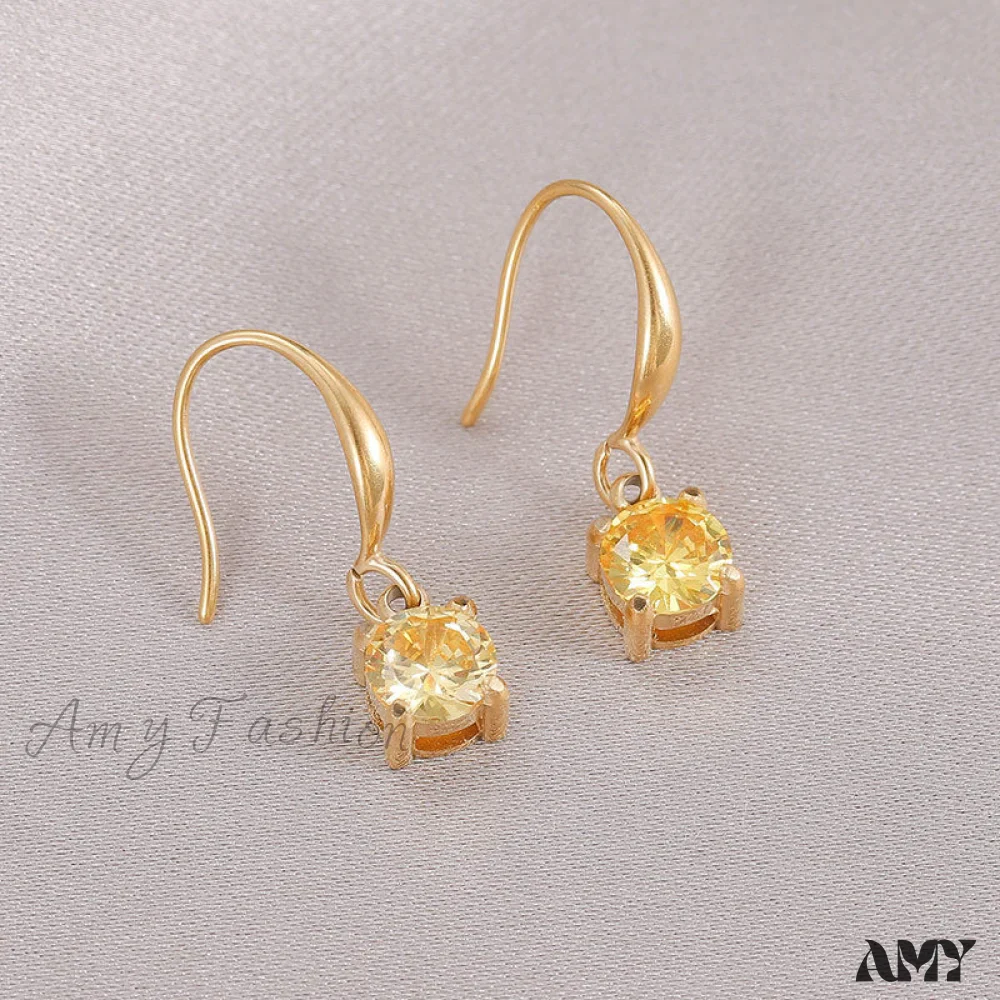 New Arrival Titanium Steel Colorful Stone Earrings - Image 9