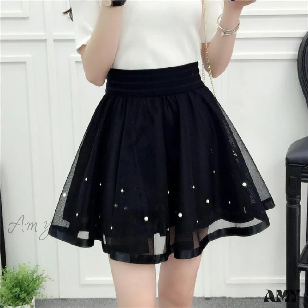 Amy Fashion - New Arrival Puff Mini Tutu Lace Tulle Skirt