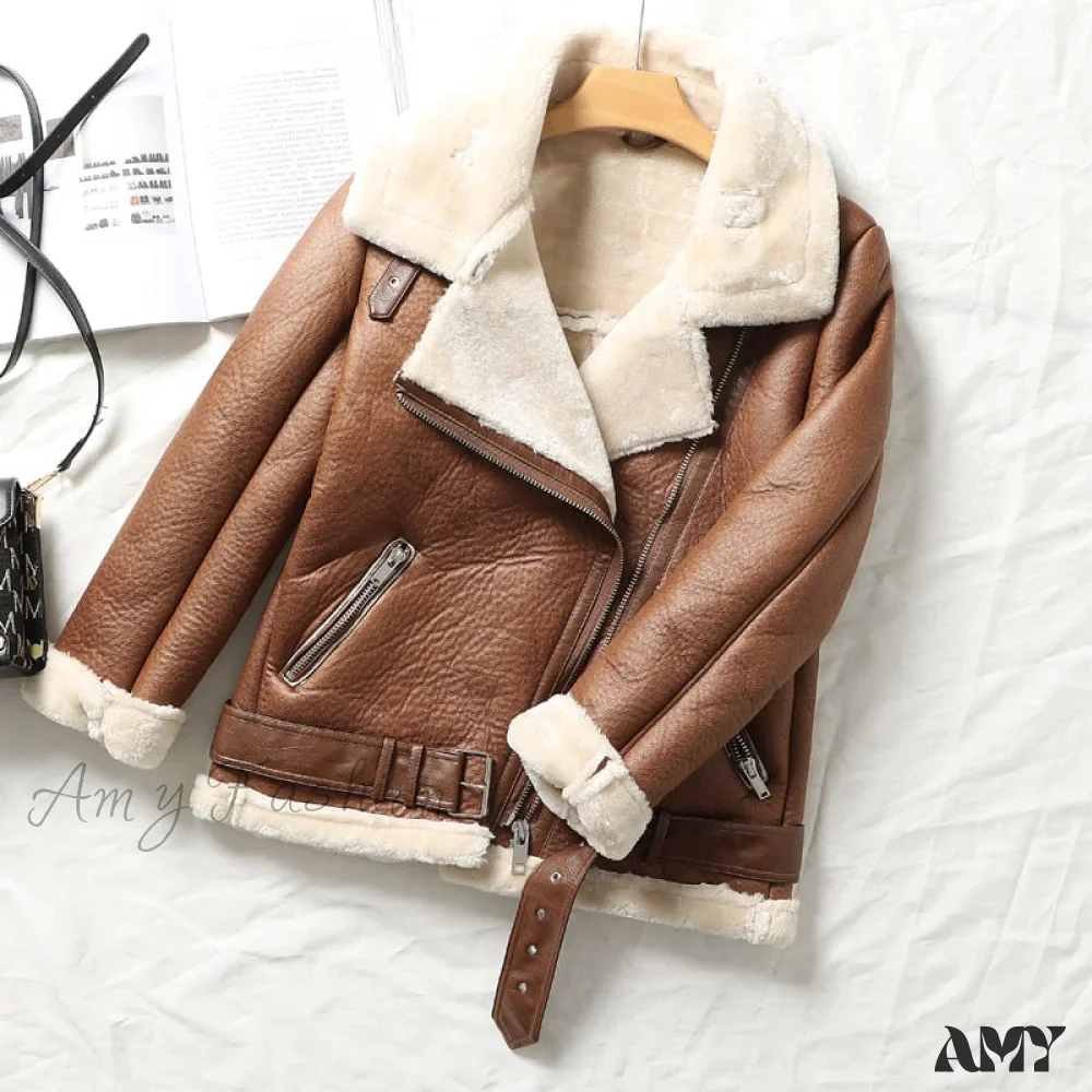 Amy Fashion - Thick Warm Faux Leather Jackets - Image 2
