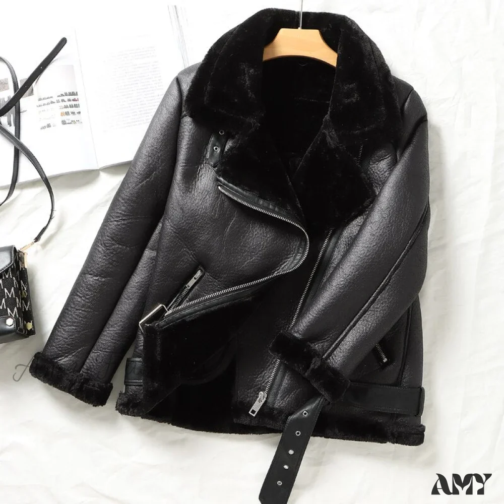 Amy Fashion - Thick Warm Faux Leather Jackets - Image 6