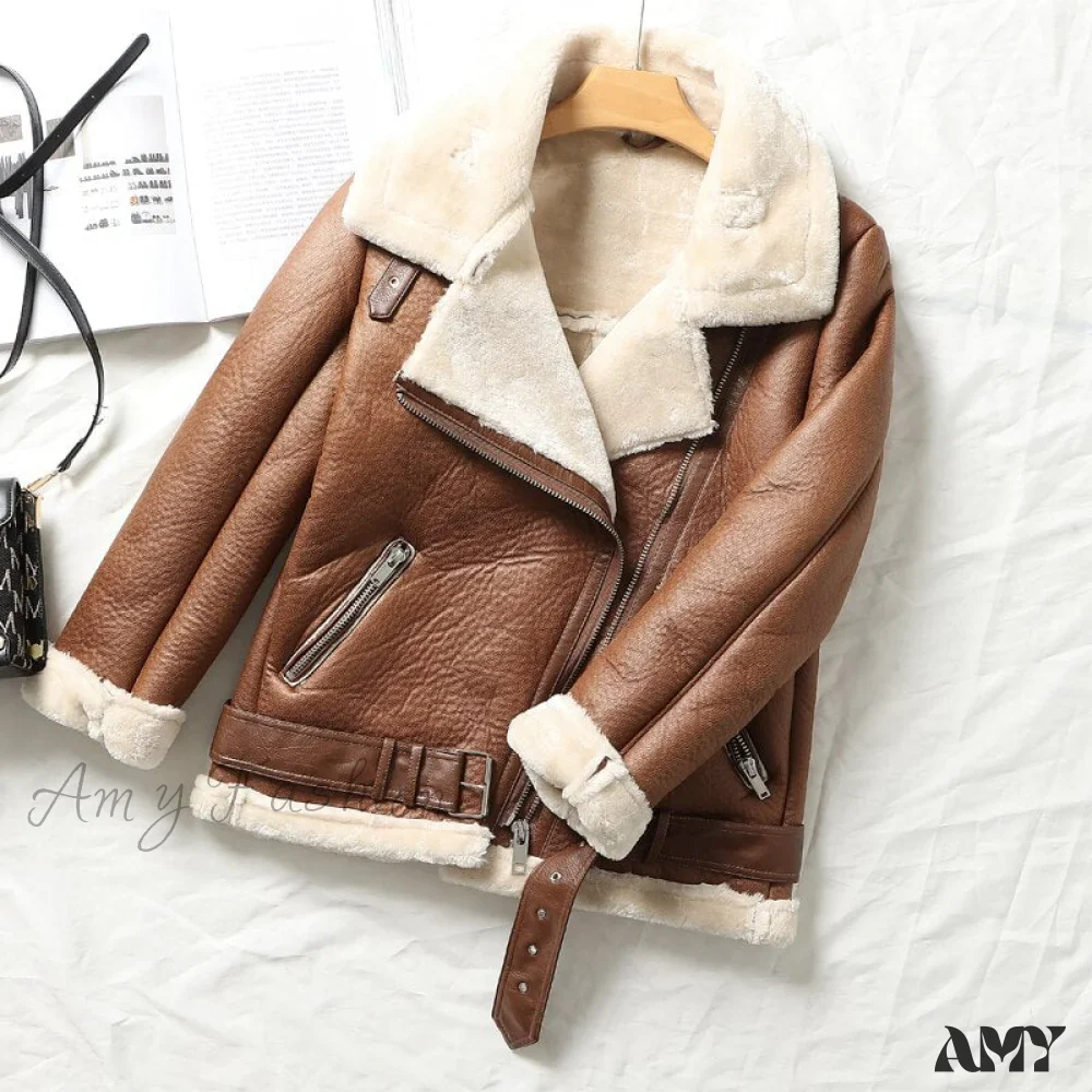 Amy Fashion - Thick Warm Faux Leather Jackets - Image 7