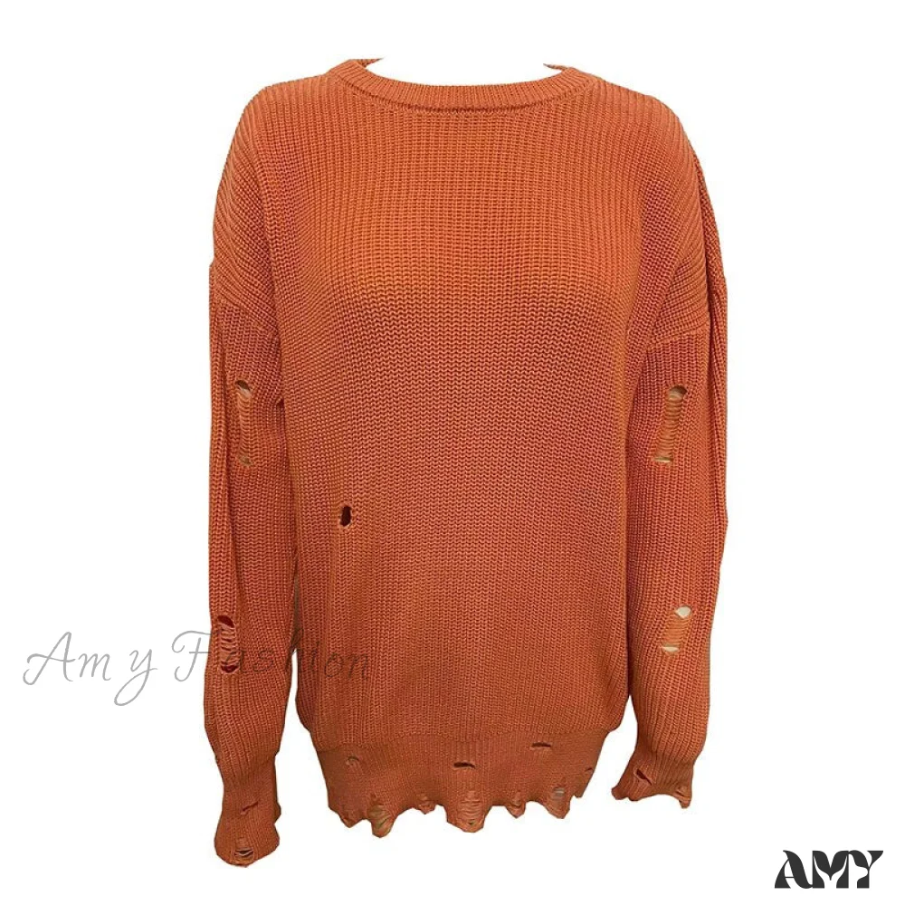 Amy Fashion - Knitted Casual O Neck Long Sleeve Fashion Sweater - Image 10