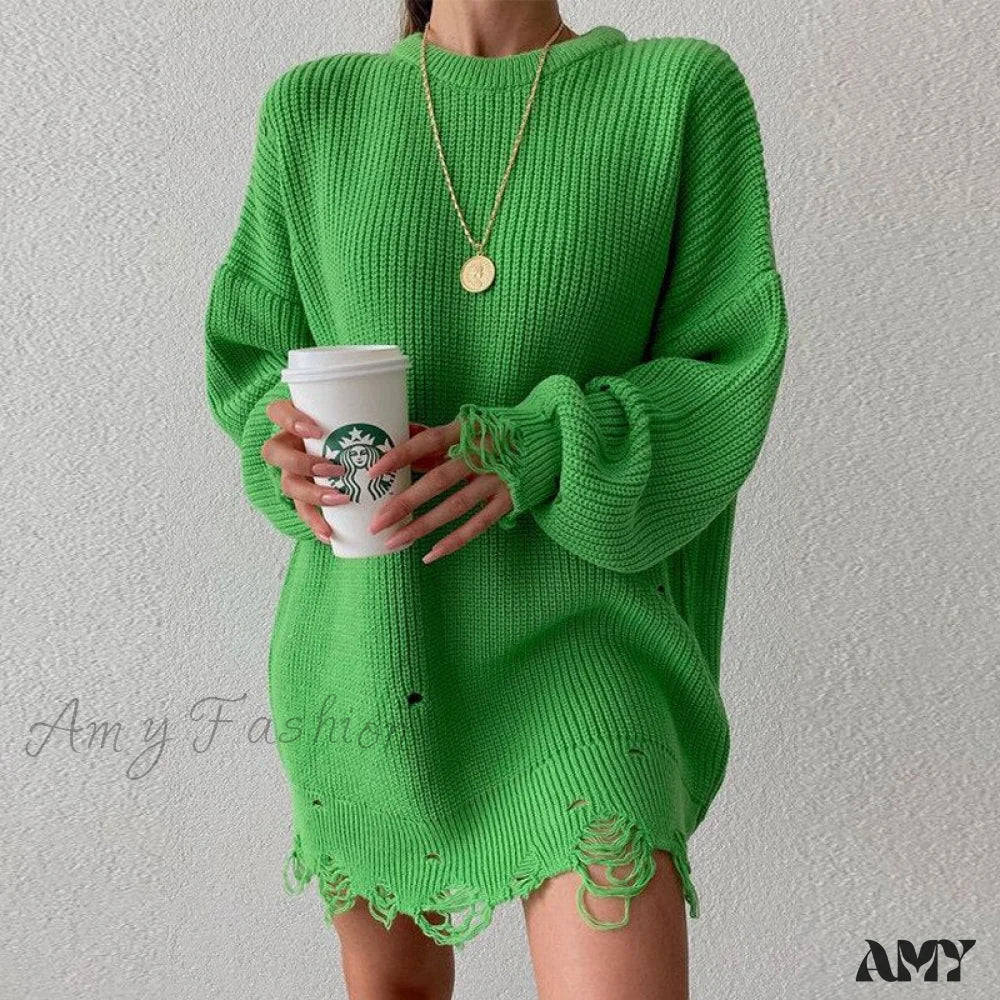Amy Fashion - Knitted Casual O Neck Long Sleeve Fashion Sweater - Image 15