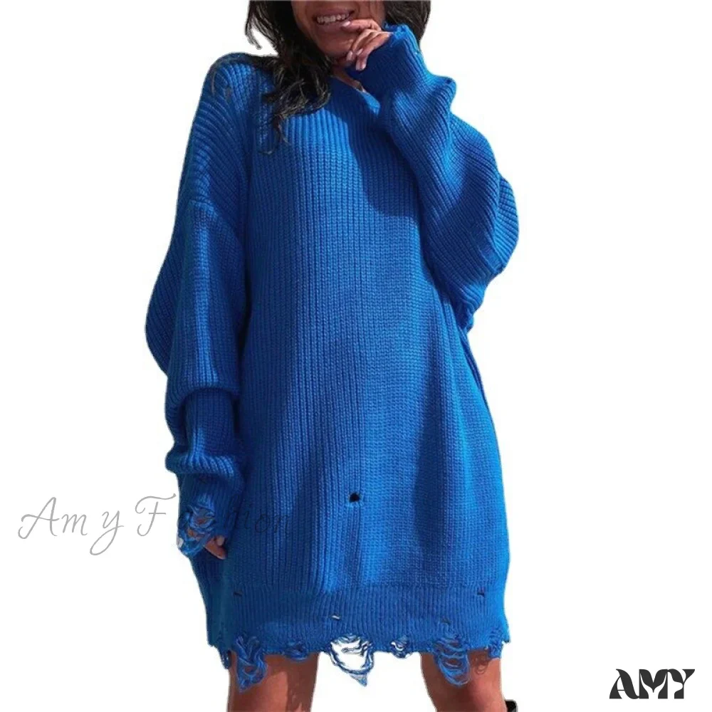 Amy Fashion - Knitted Casual O Neck Long Sleeve Fashion Sweater - Image 2