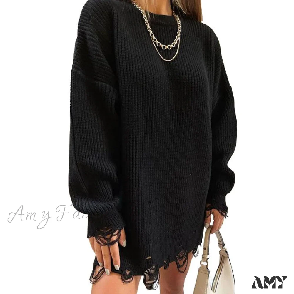 Amy Fashion - Knitted Casual O Neck Long Sleeve Fashion Sweater - Image 9