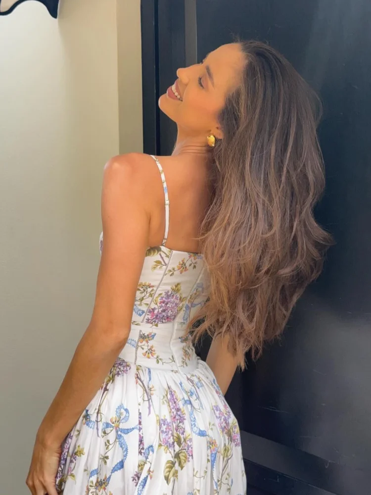 3D Flower Backless Mini Floral Dress - Image 5