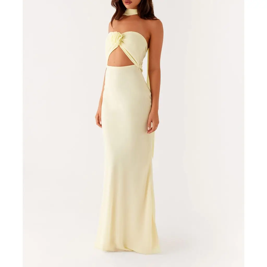3D Flower Off Shoulder Mermaid Vacation Dress - Image 3