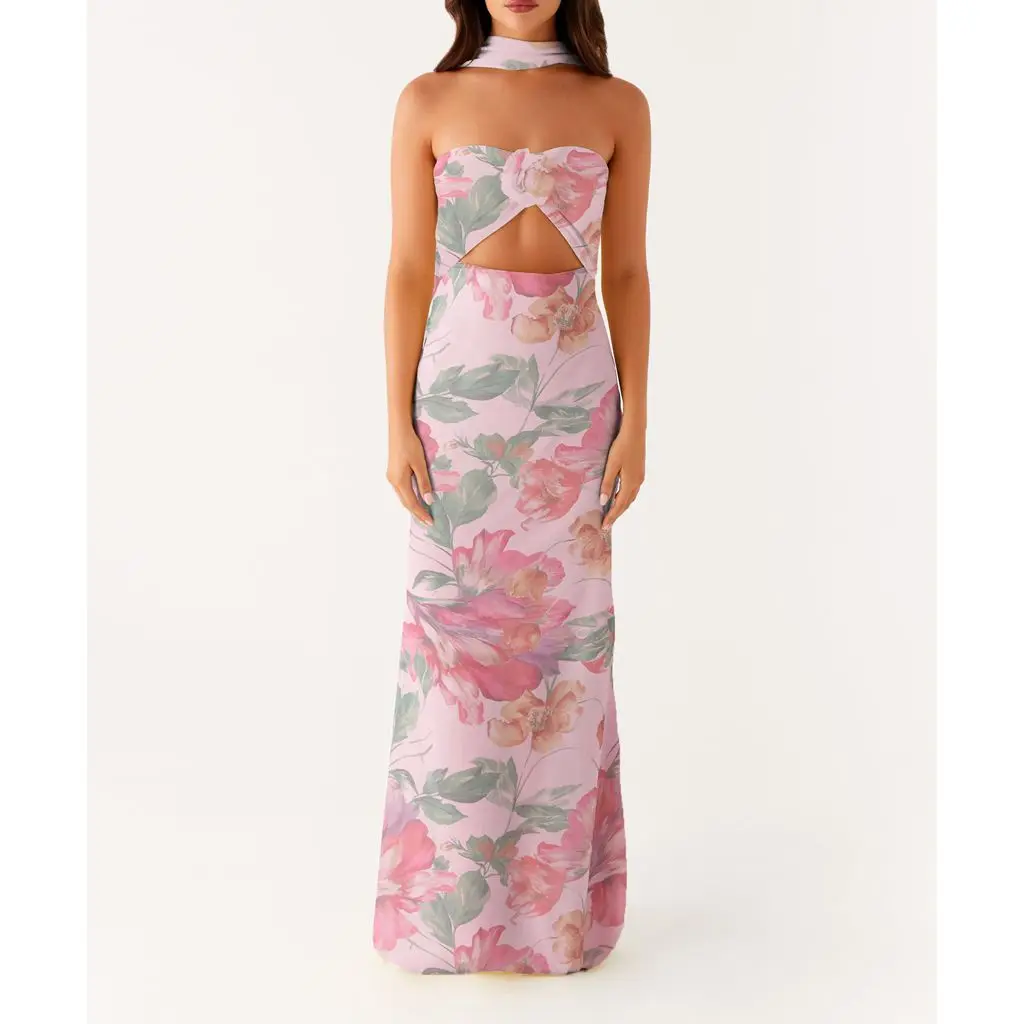 3D Flower Off Shoulder Mermaid Vacation Dress - Image 8