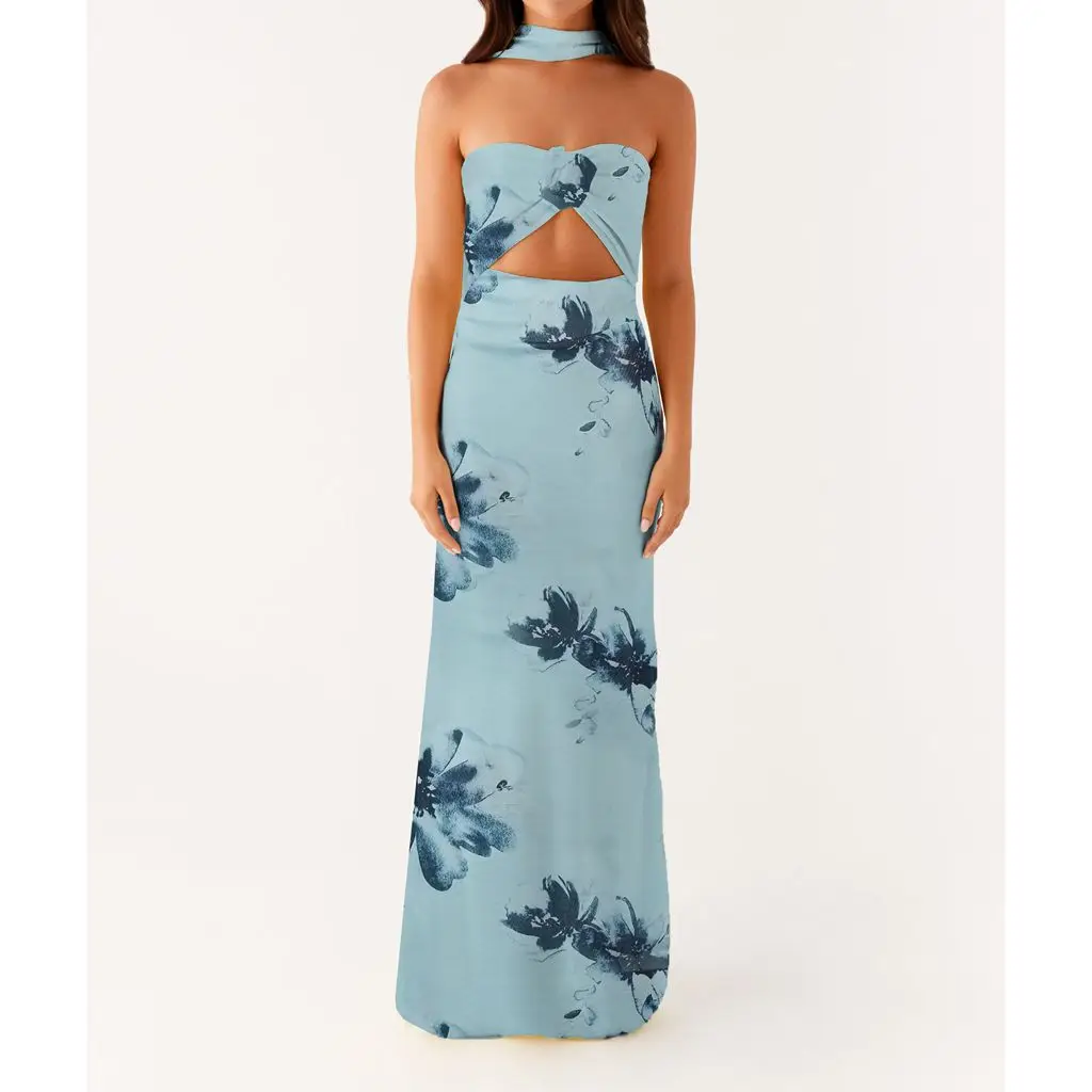 3D Flower Off Shoulder Mermaid Vacation Dress - Image 9