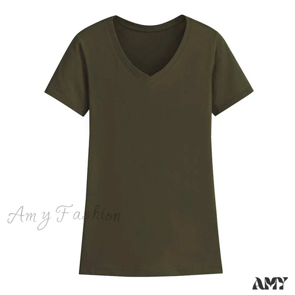 Amy Fashion - 95% Cotton Simple T-shirt - Image 10