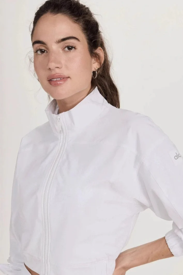 Active Zip Breathable Crop Bomber Jacket - Image 3
