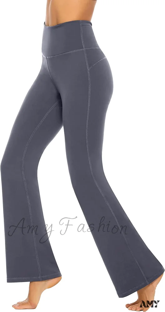 Amy Fashion - Bootcut High Waist Workout Bootleg Yoga Pants - Image 10