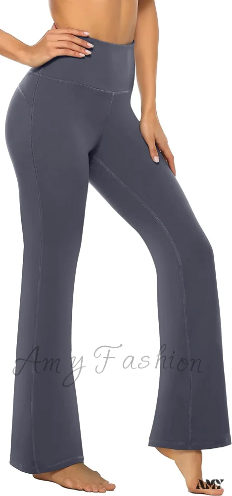 Amy Fashion - Bootcut High Waist Workout Bootleg Yoga Pants - Image 11