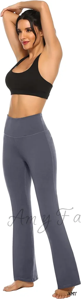 Amy Fashion - Bootcut High Waist Workout Bootleg Yoga Pants - Image 13
