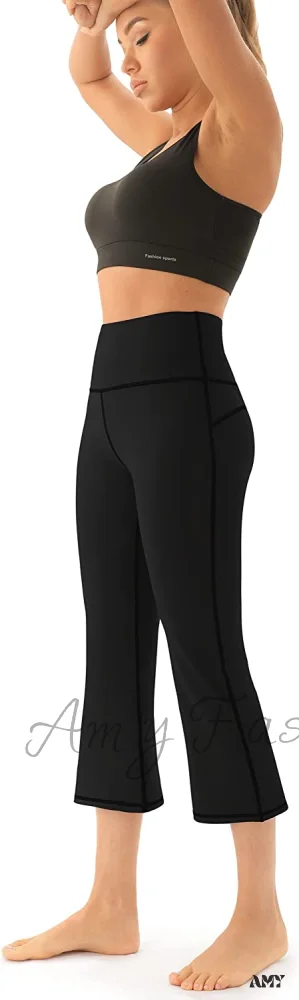 Amy Fashion - Bootcut High Waist Workout Bootleg Yoga Pants - Image 6