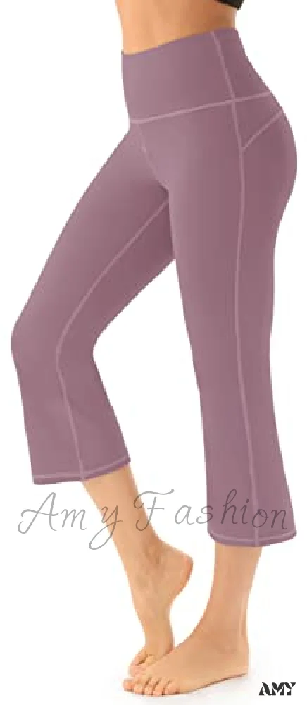 Amy Fashion - Bootcut High Waist Workout Bootleg Yoga Pants - Image 9