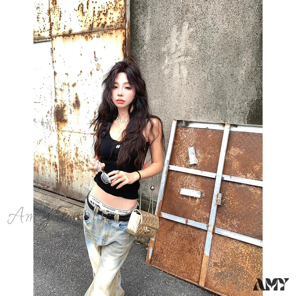 American Retro High Waist Straight Hip-Hop Vintage Casual Y2K Grunge Oversized Jean - Image 5