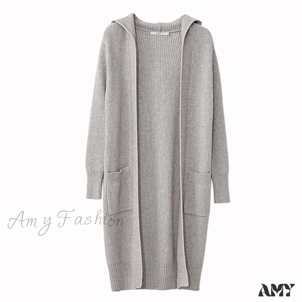 Amy Fashion - Women Fashion New Loose Hat Long Knitted Female Cardigan - Image 3