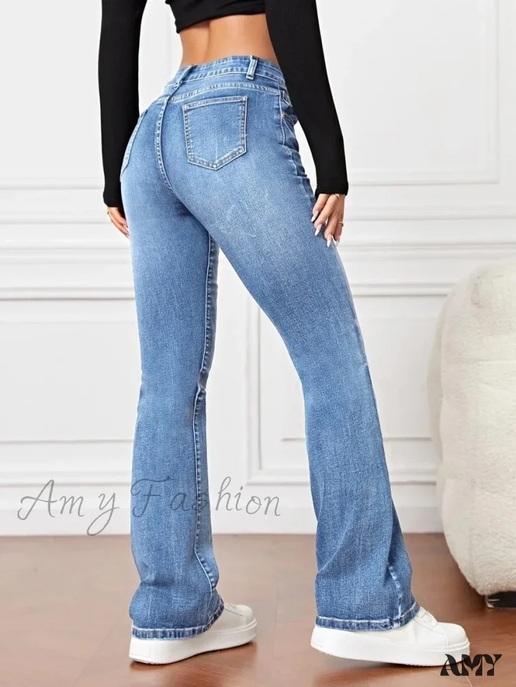 Amy Fashion - 2024 Fall Fashion Stretch Denim High Waist Casual For Women Female Clothing S-2XL Drop Shipping Jean - Image 2