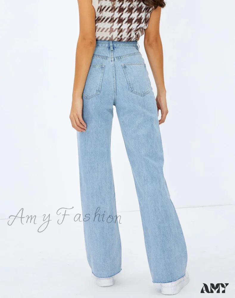 Amy Fashion - 2024 New Casual For Women High Waist Loose Denim Straight Leg Fashion Street Female Jean - Image 2