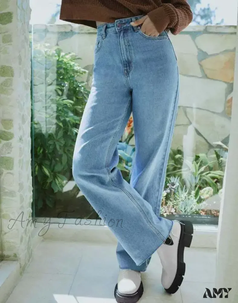 Amy Fashion - 2024 New Casual For Women High Waist Loose Denim Straight Leg Fashion Street Female Jean - Image 3