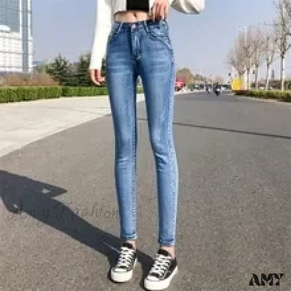 Amy Fashion - Quality Stretch Skinny Slim Fit Y2K Ripped Tight Denim Jean - Image 3