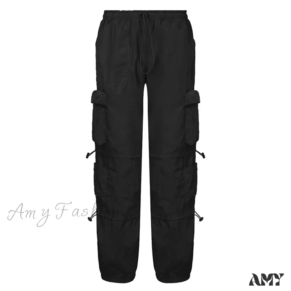 Amy Fashion - Vintage Cargo Baggy Streetwear Pockets Wide Leg Low Waist Casual Loose Y2k Denim Jean - Image 7