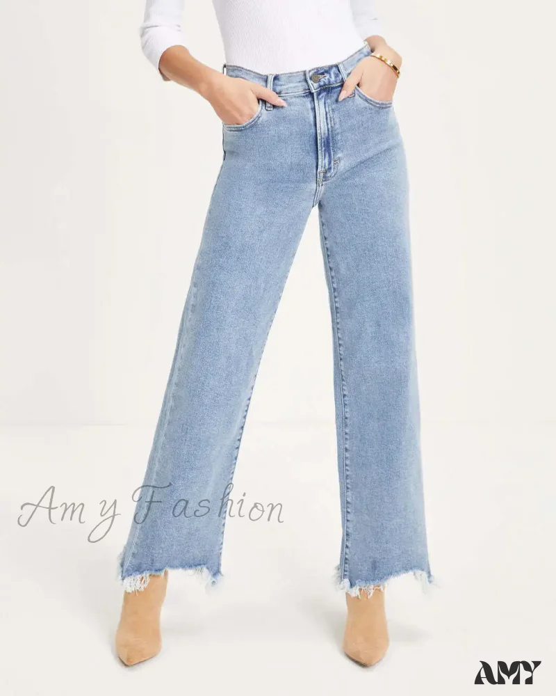 Amy Fashion - Vintage Fashion High Straight Korean Denim Jean - Image 2