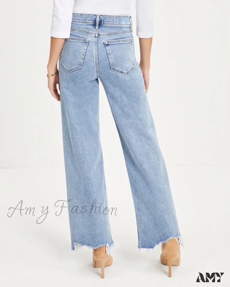 Amy Fashion - Vintage Fashion High Straight Korean Denim Jean - Image 3