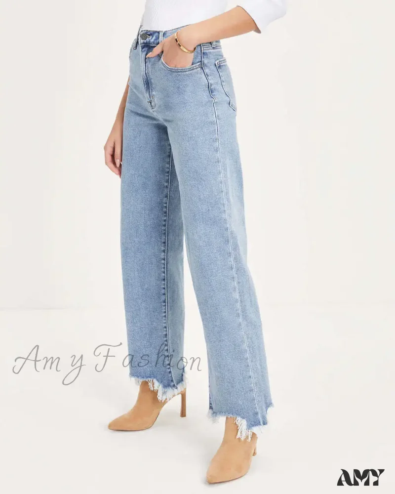 Amy Fashion - Vintage Fashion High Straight Korean Denim Jean - Image 4