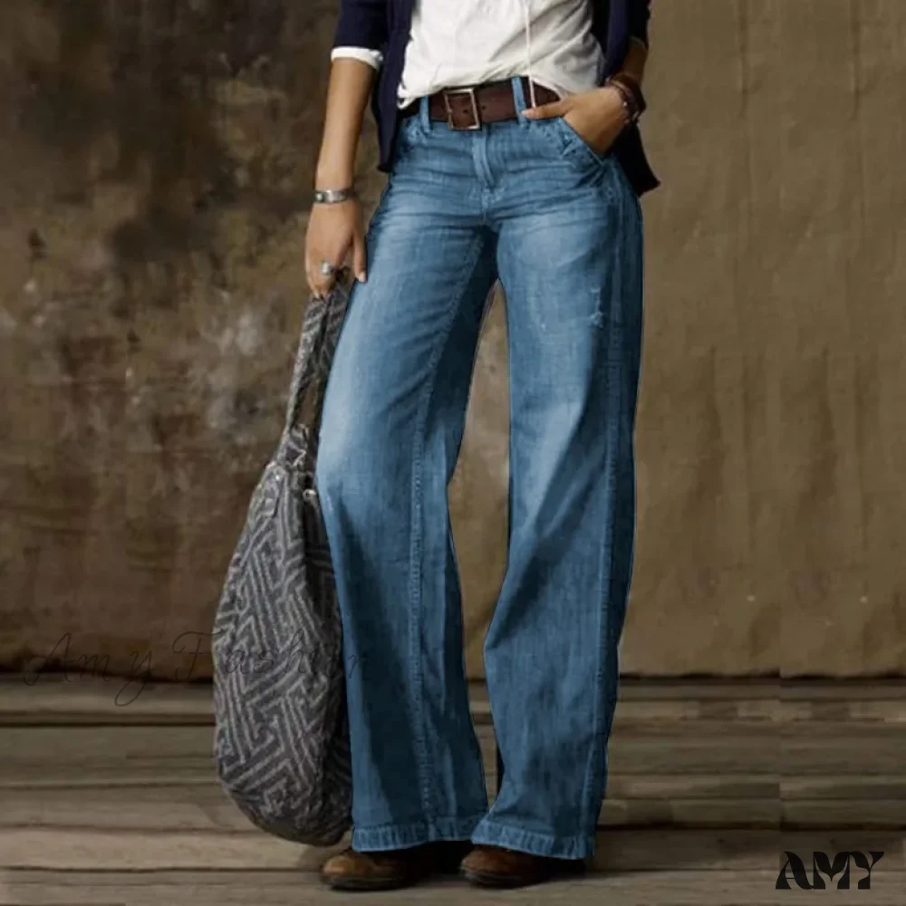 Amy Fashion - Vintage Style Loose Wide Leg Harajuku Streetwear Straight Denim Fashionable Jean - Image 13