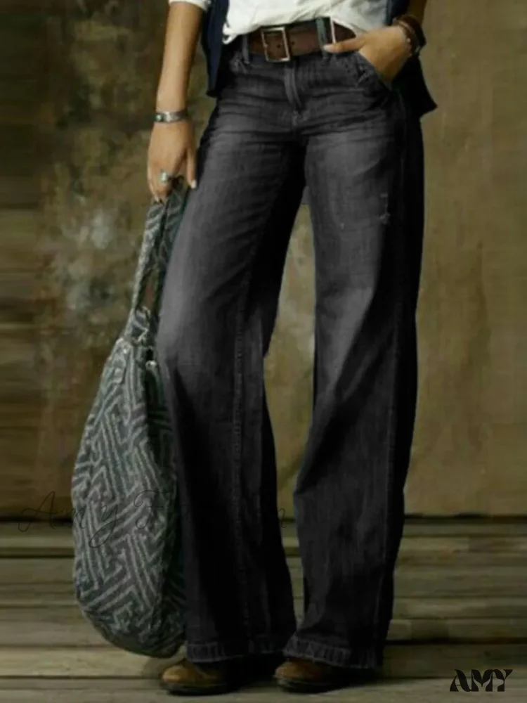 Amy Fashion - Vintage Style Loose Wide Leg Harajuku Streetwear Straight Denim Fashionable Jean - Image 7