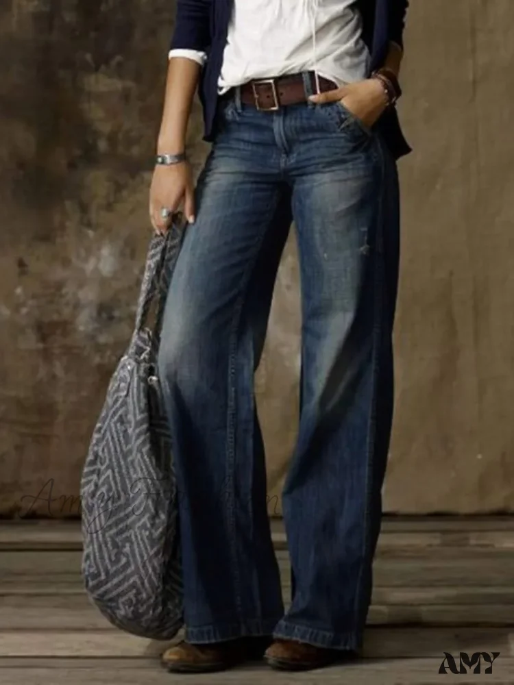 Amy Fashion - Vintage Style Loose Wide Leg Harajuku Streetwear Straight Denim Fashionable Jean - Image 8